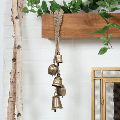 Bohemian Gold Metal Decorative Cow Bells