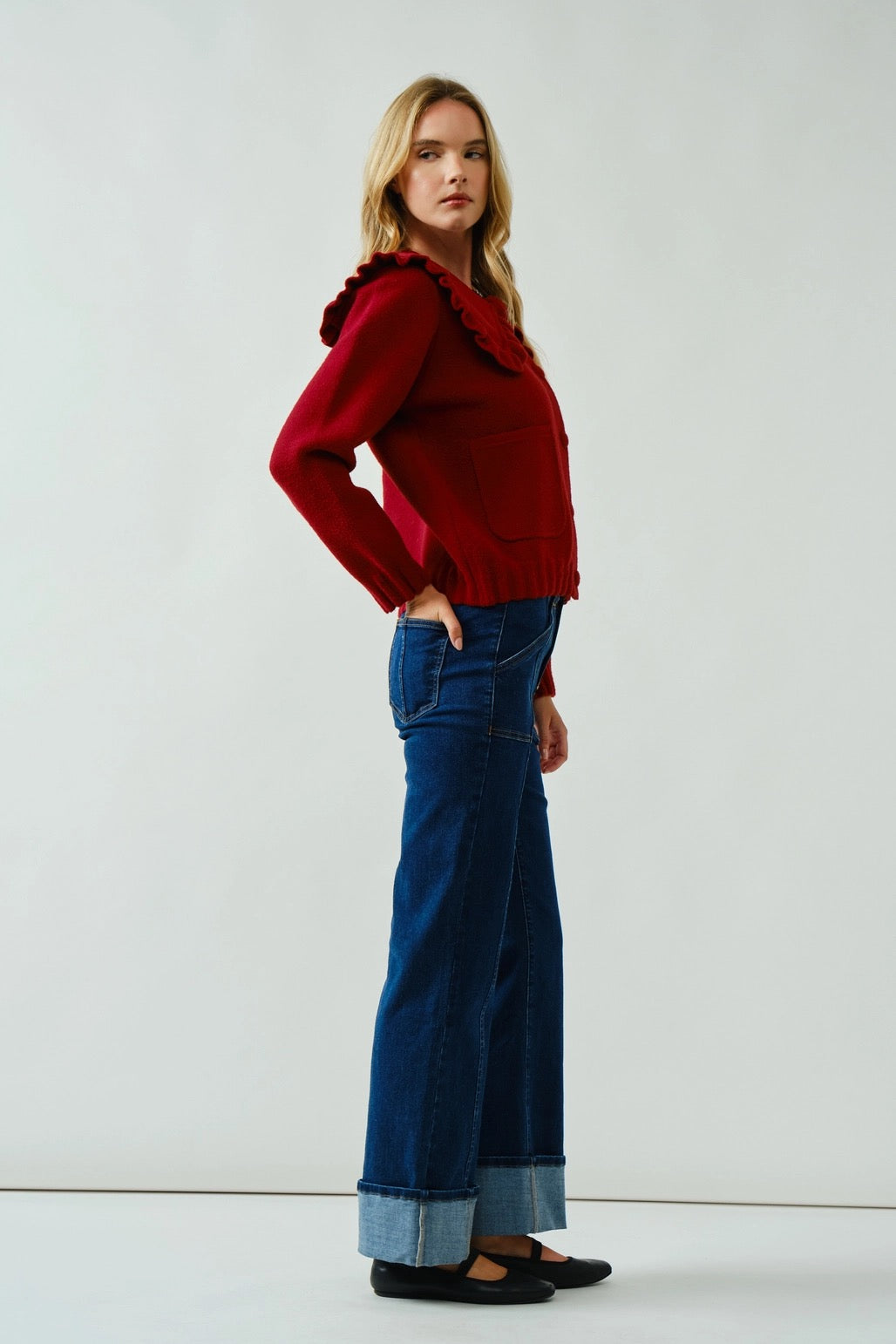 Soft Big Peterpan Collar Comfy Cardigan