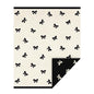 Cozy Throw - Ivory/Black Bows