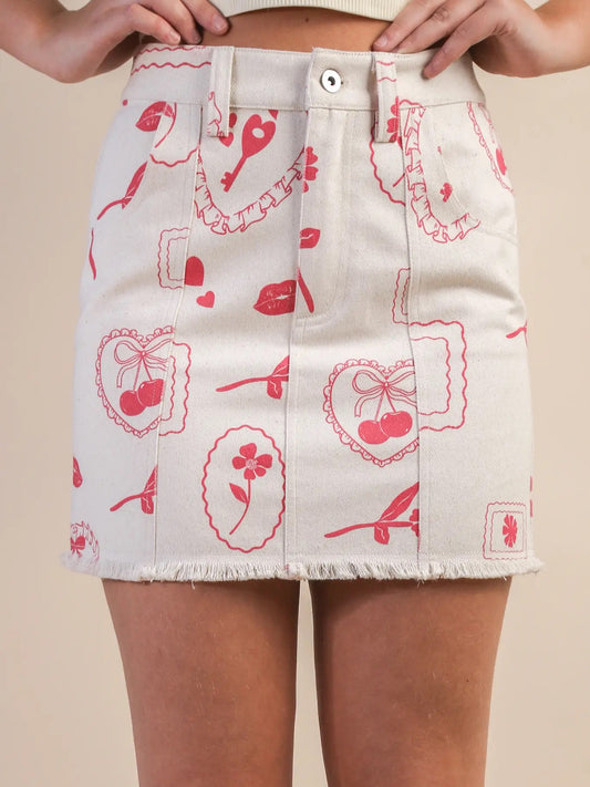 Graphic Mini Skirt