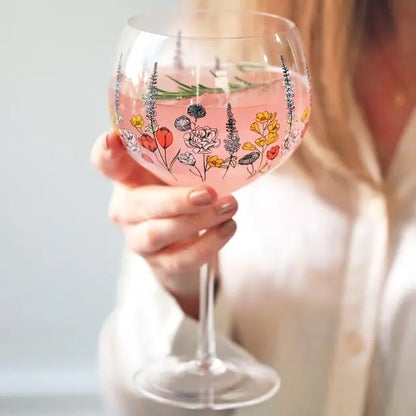 Wildflower Wine Glass