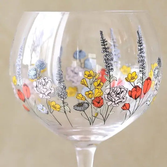 Wildflower Wine Glass