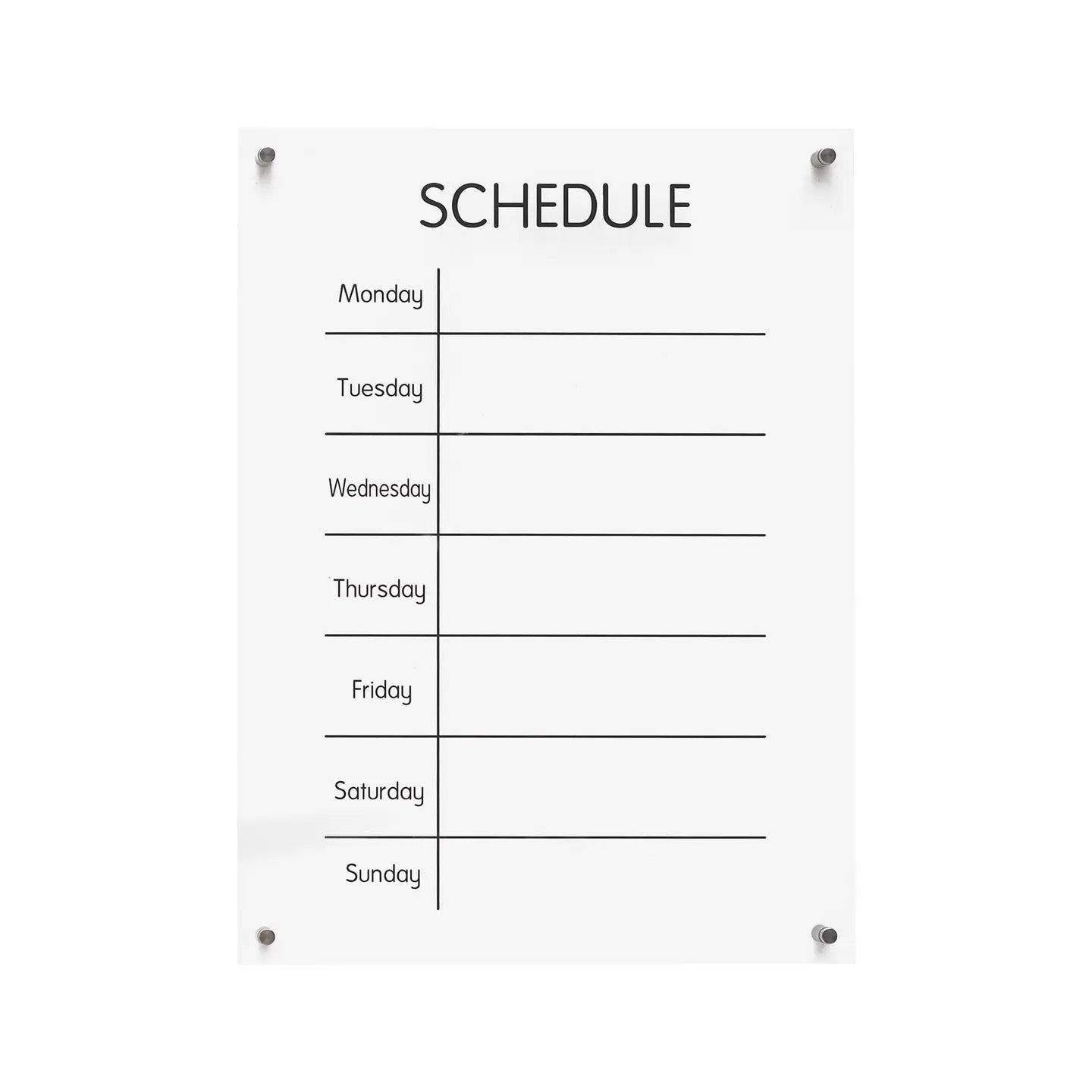 Acrylic Weekly Dry Erase Board