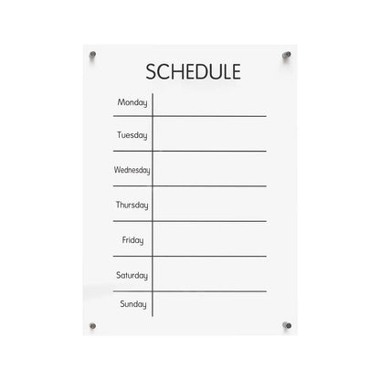 Acrylic Weekly Dry Erase Board