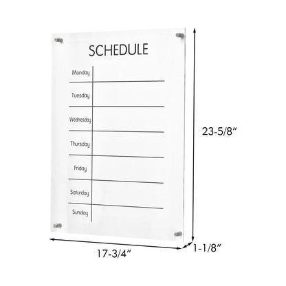 Acrylic Weekly Dry Erase Board