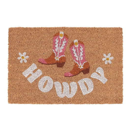 Natural Howdy Cowboy Boot Doormat