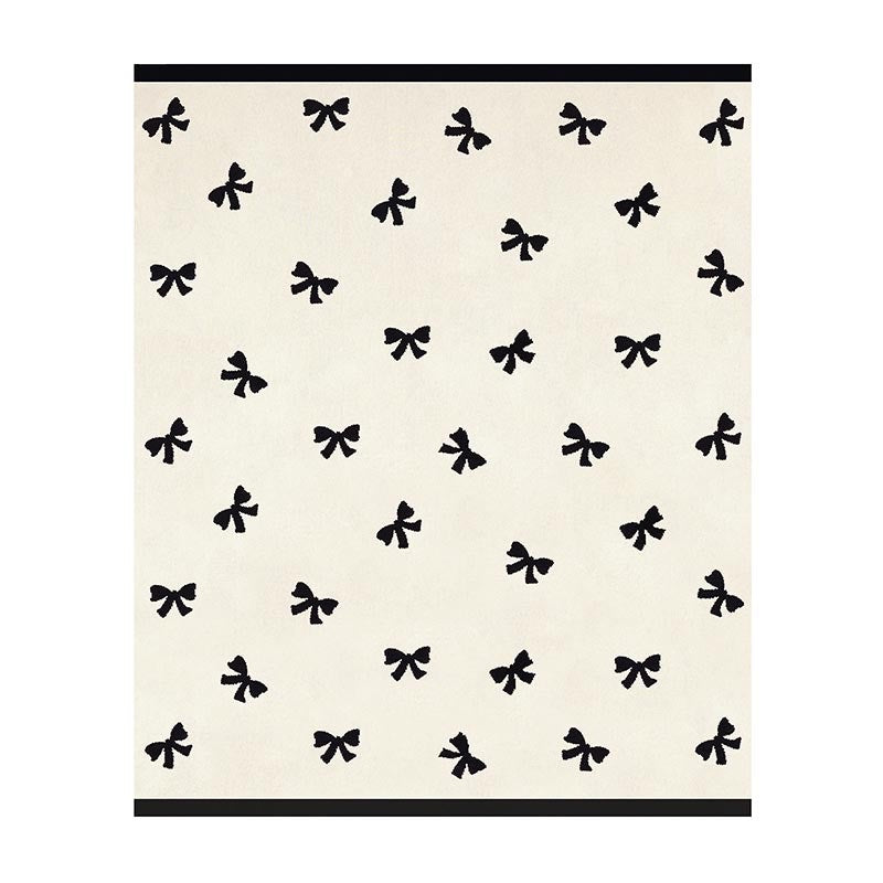 Cozy Throw - Ivory/Black Bows