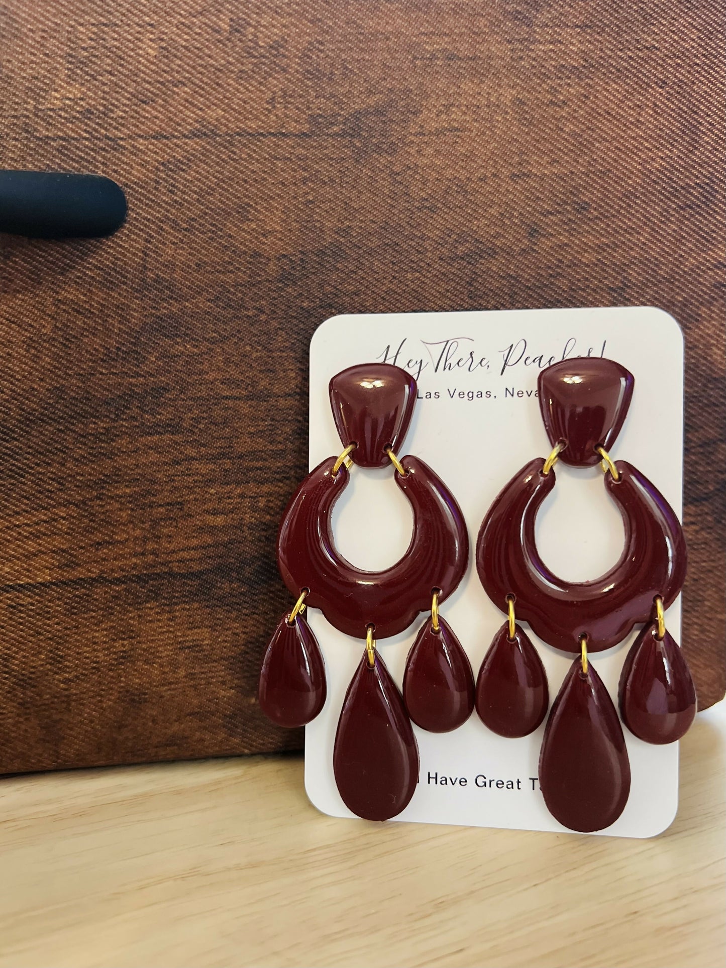 Burgundy Olivia dangles