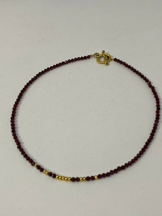 Garnet and Gold Collar Necklace