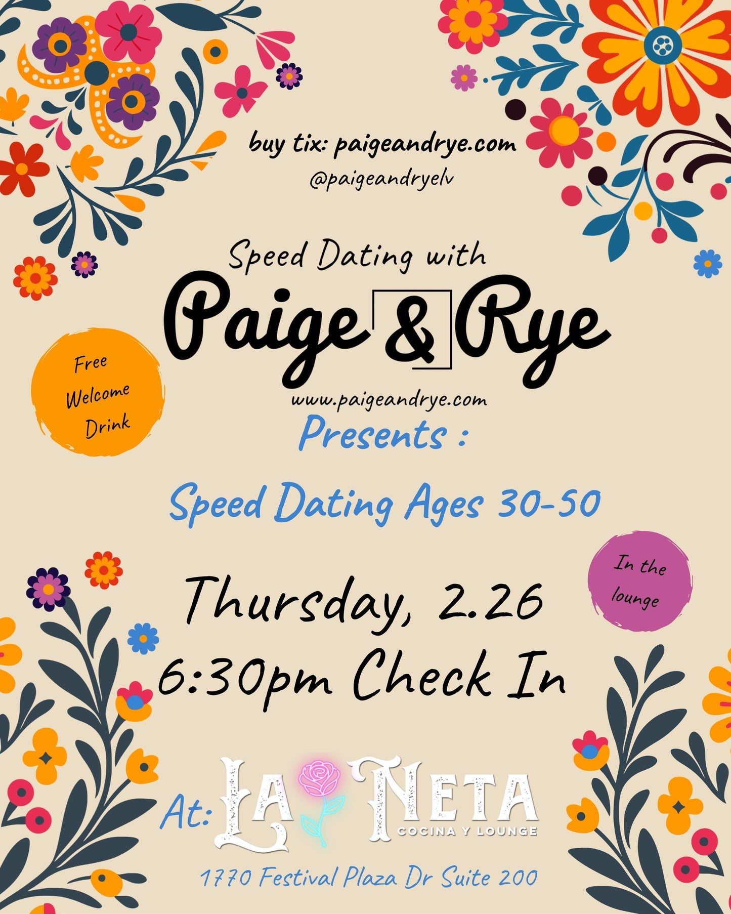 Speed Dating : 30-50 at La Neta