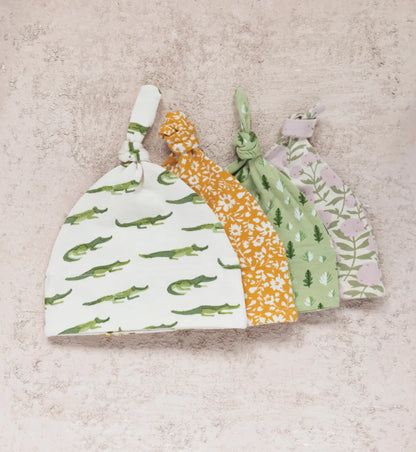 Patterned Cotton Swaddles & Knotted Hats