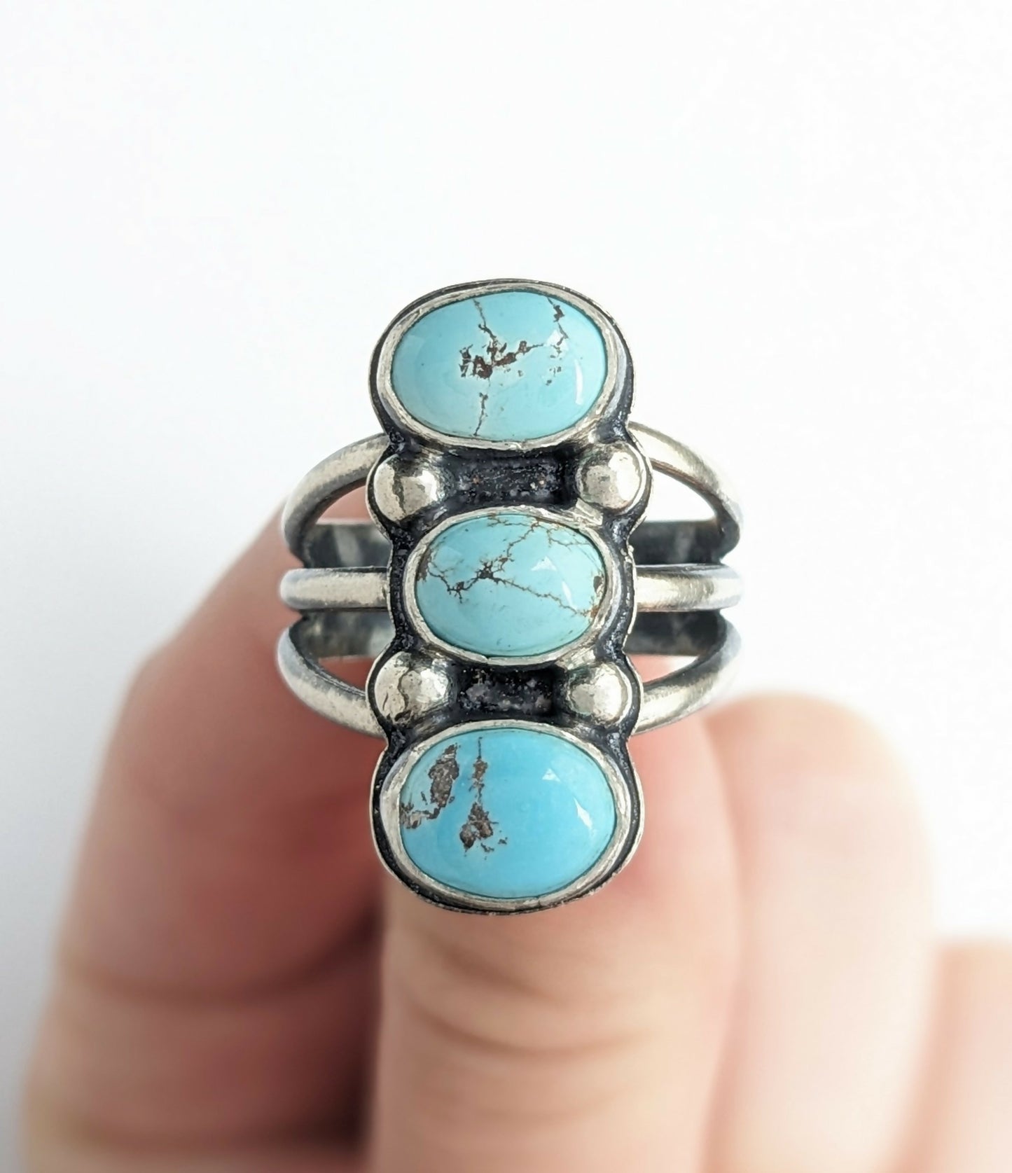 Triple Turquoise Ring In Size 8