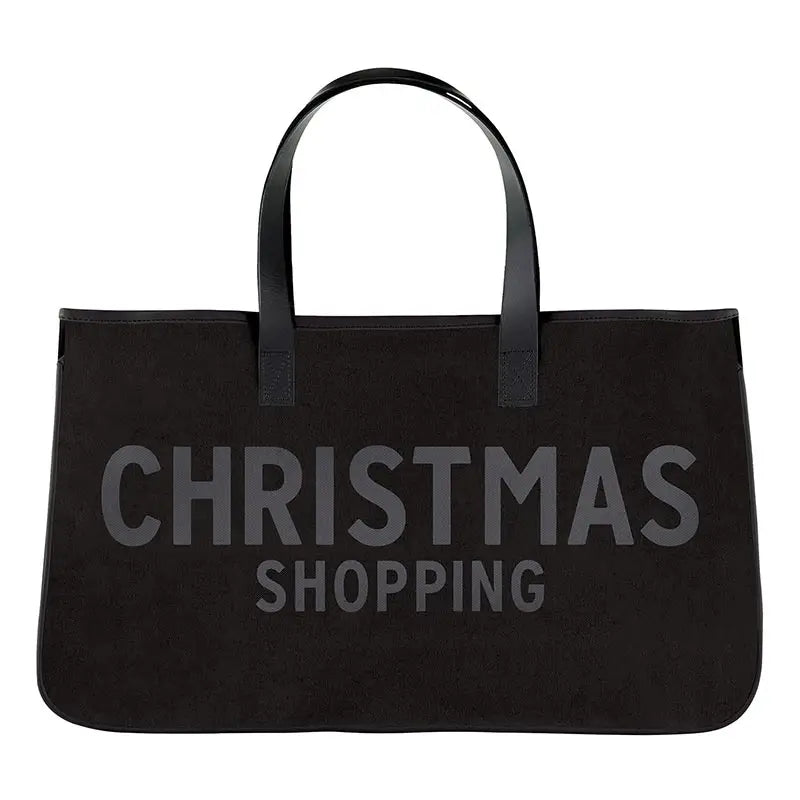 Black Canvas Tote - Christmas Shopping