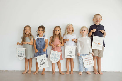 Kind Kids Rule Pennant Banner