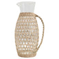 Glass Pitcher With Woven Seagrass Sleeve