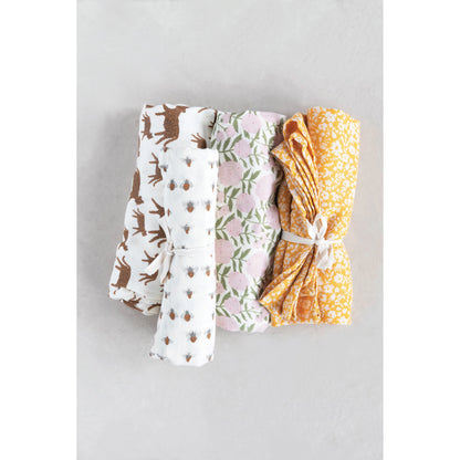 Patterned Cotton Swaddles & Knotted Hats