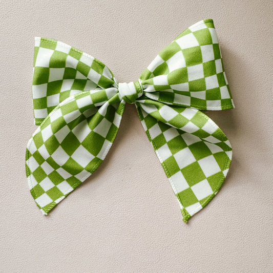 Green Checker Bow