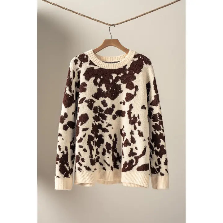Cow Print Sweater