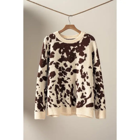 Cow Print Sweater