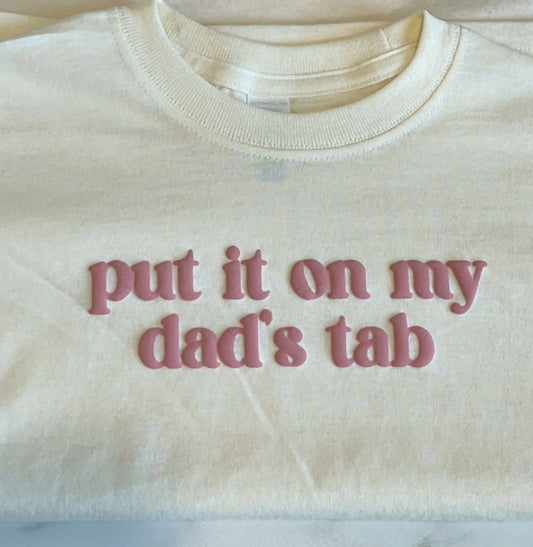 “put it on my dads tab” Graphic Tee Youth