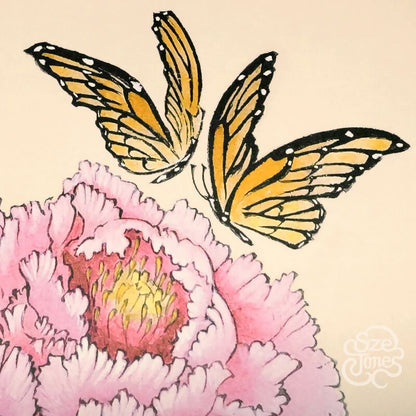 Peonies & Butterflies