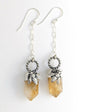 Citrine Bee Point Dangle Earrings