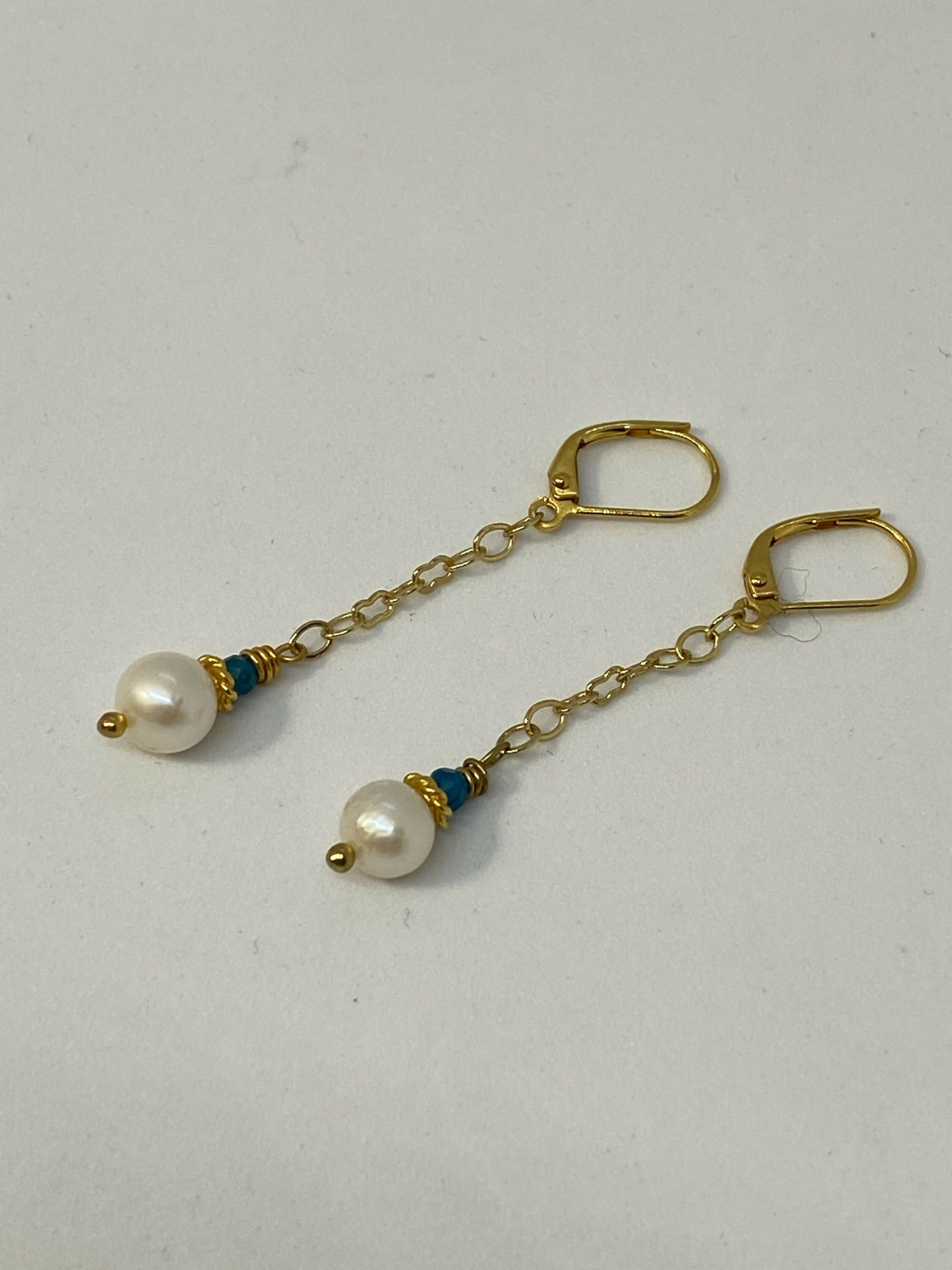 Pearl & Apatite Drop Earrings