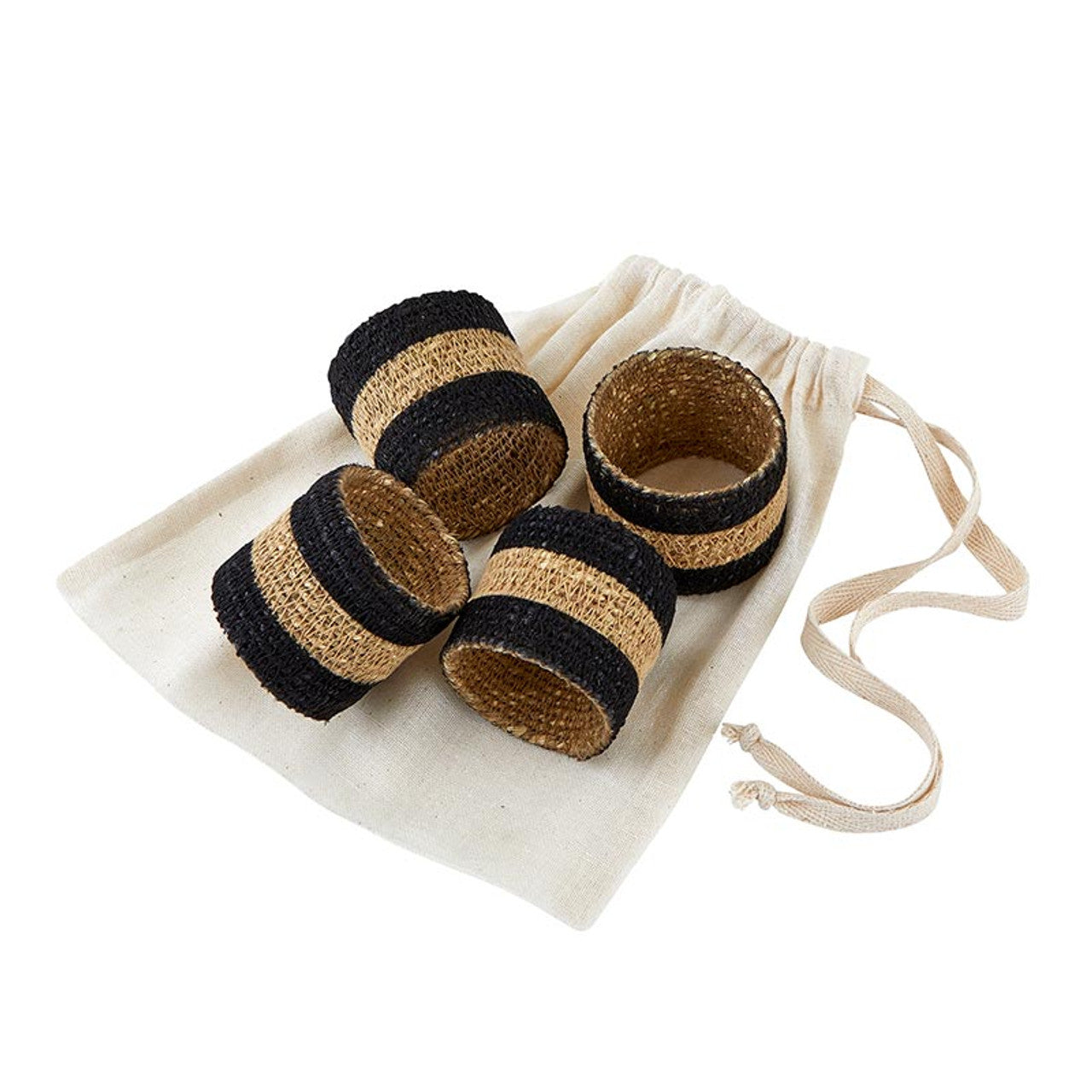 Seagrass Napkin Rings Set