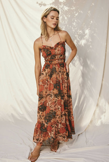 Sunset Floral Midi Dress