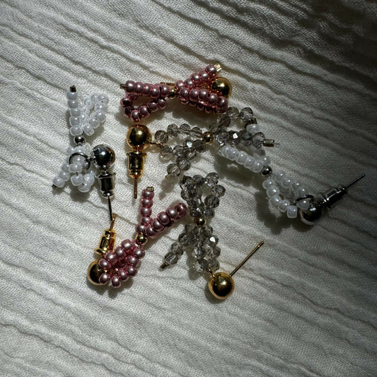 Small Bow Bead Earrings