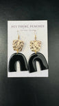 Gold and Black Arch Earrings