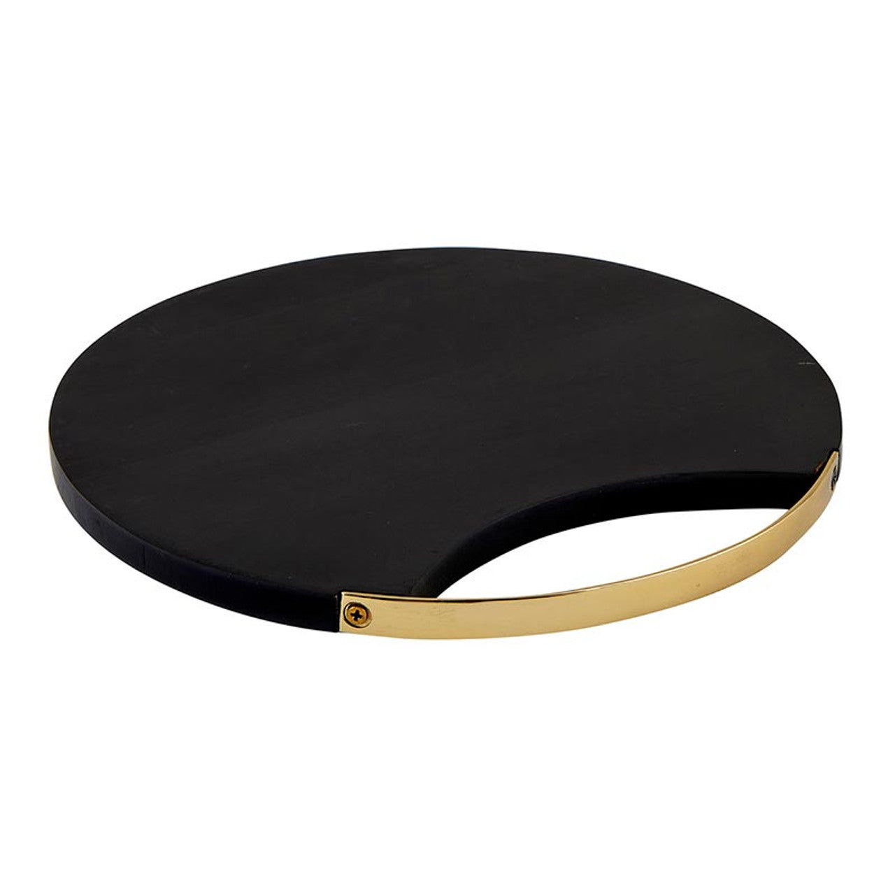 Anthracite Board with Brass Handles - Round