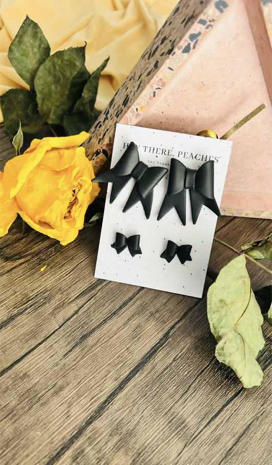 Black Mama and Me Bow Earrings