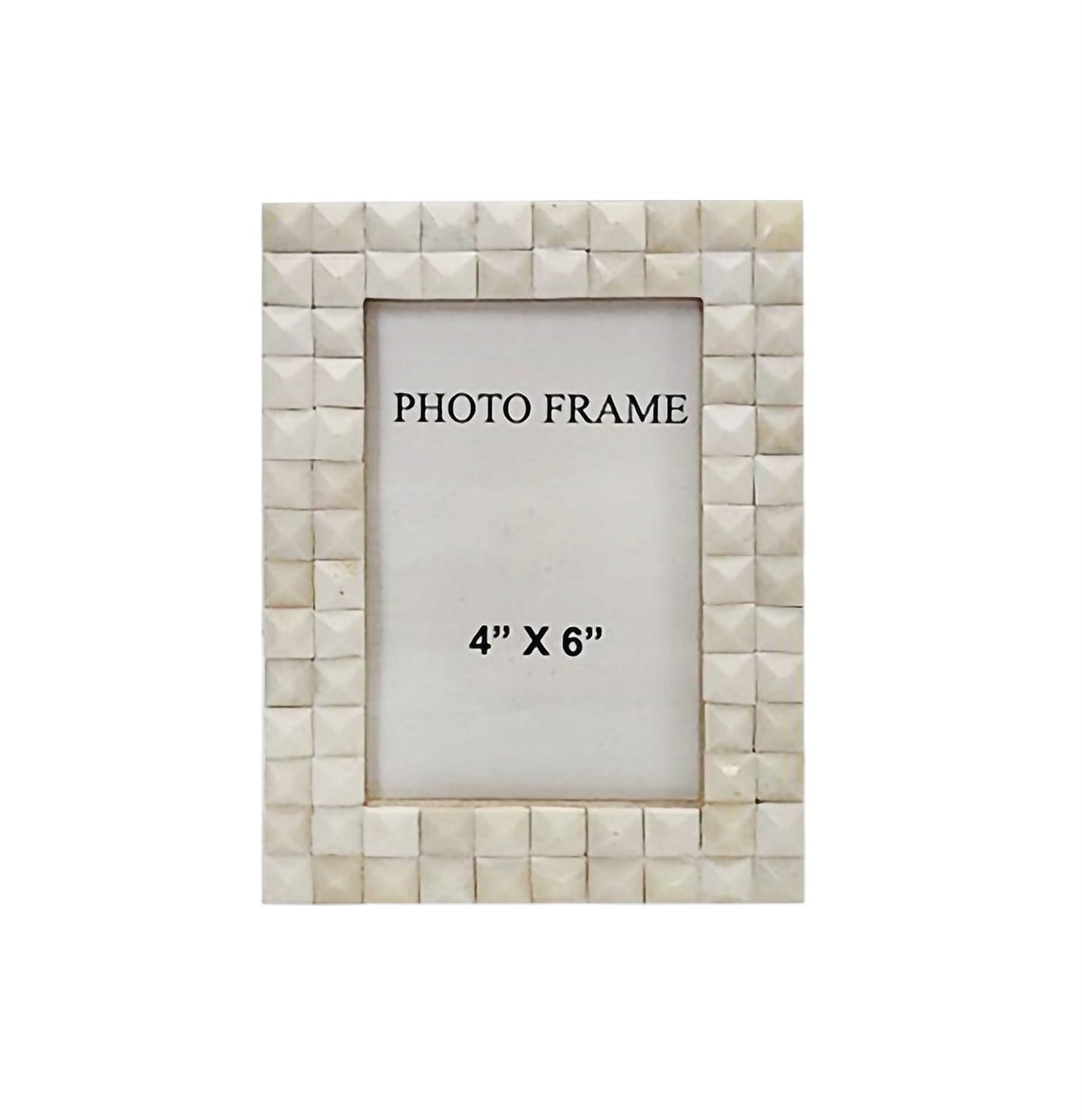 Bone Diamond Picture Frame - White