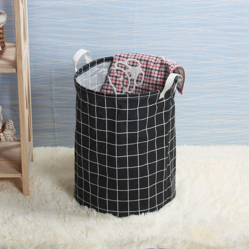 Grid Cloth Storage Basket
