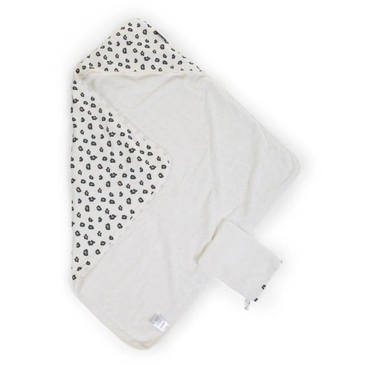 Bathcape and Face Cloth Jersey Leopard Set
